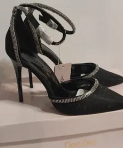 Szpilki Heels lakierowane brokat cyrkonie