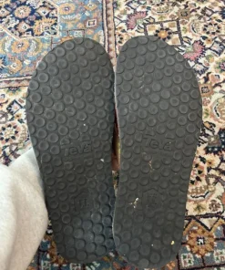 Teva brown leather flip flops