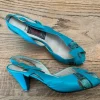 Turkosa vintage skor 70 tal storlek 37 skinn
